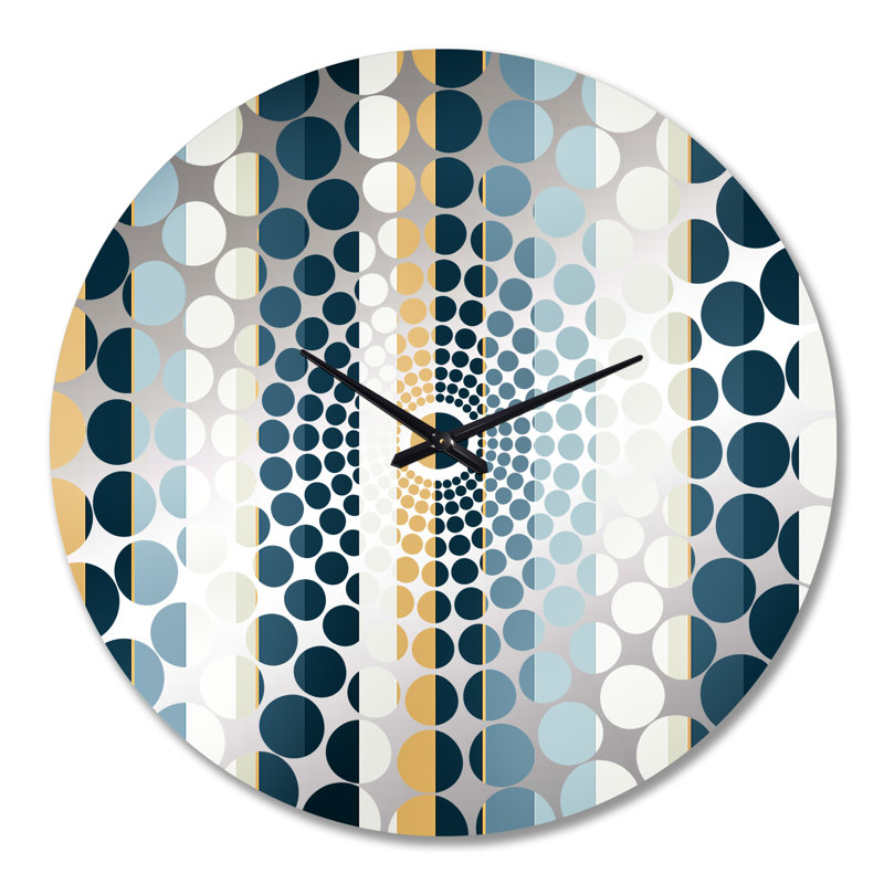 Blue And White Classic Pinstripe Pattern - Striped  Wall Clock, Large