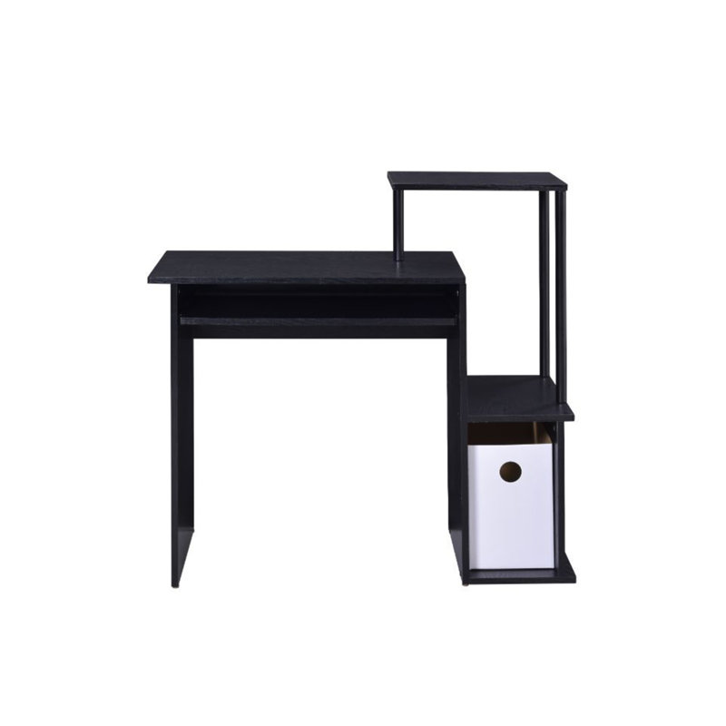 Bureau d'ordinateur Lyphre avec tablette supérieure et compartiments de rangement