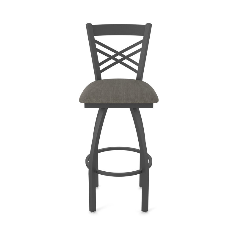 Catalina 36" Swivel Bar Stool, Fabric-Graph Chalice, Pewter