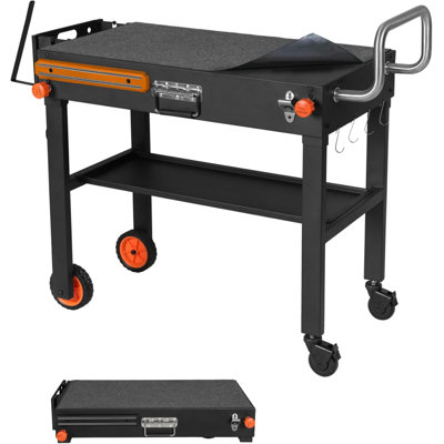 Table de gril pour plaque chauffante Blackstone 22 po et 17 po, chariots de barbecue pour l'extérieur avec roulettes, support de barbecue robuste