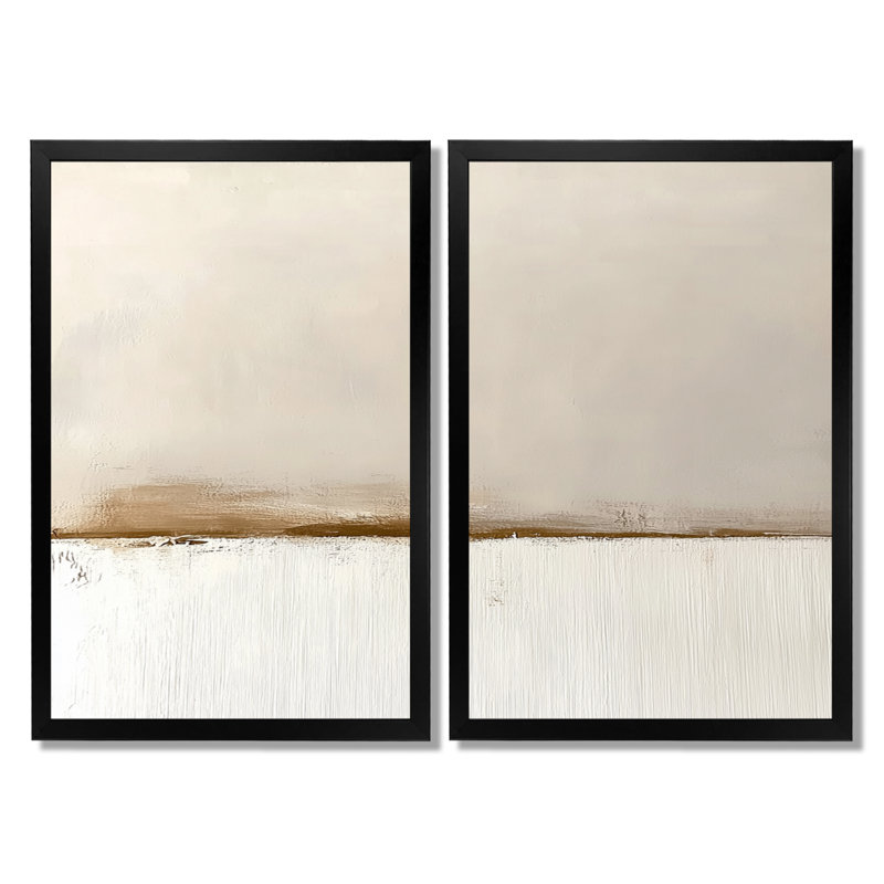 «Gold White Shadow Lines Abstract», impression sur toile encadrée minimaliste, art mural doré minimaliste 2 pièces, Noir