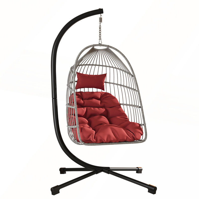 Fauteuil à œufs d'extérieur avec support, parfait pour la détente et le patio élégant