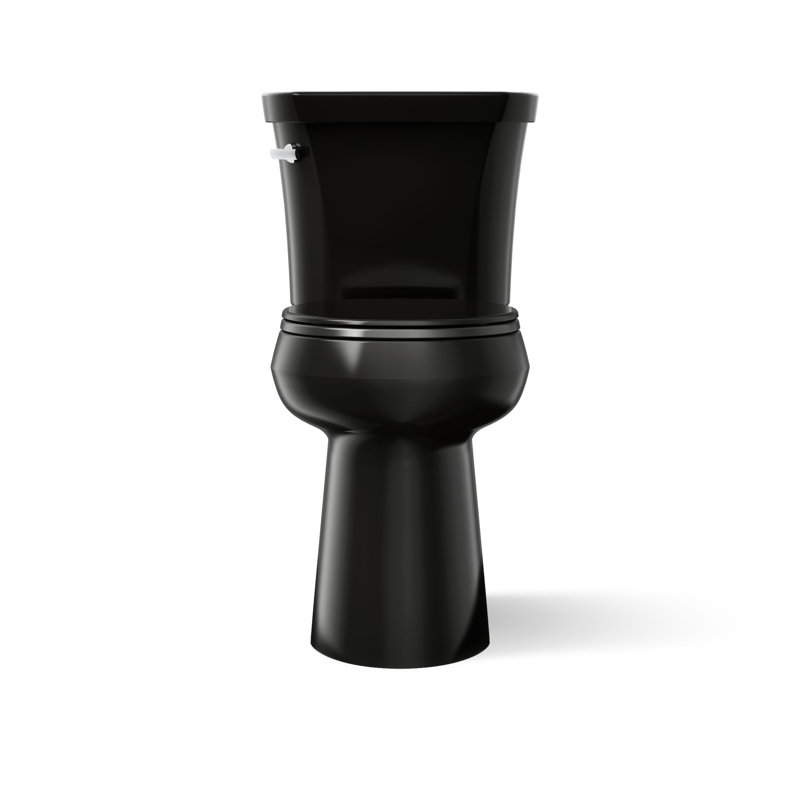 Toilette haute deux pièces à devant rond Highline, 1,28 gallon par pouce carré, Noir