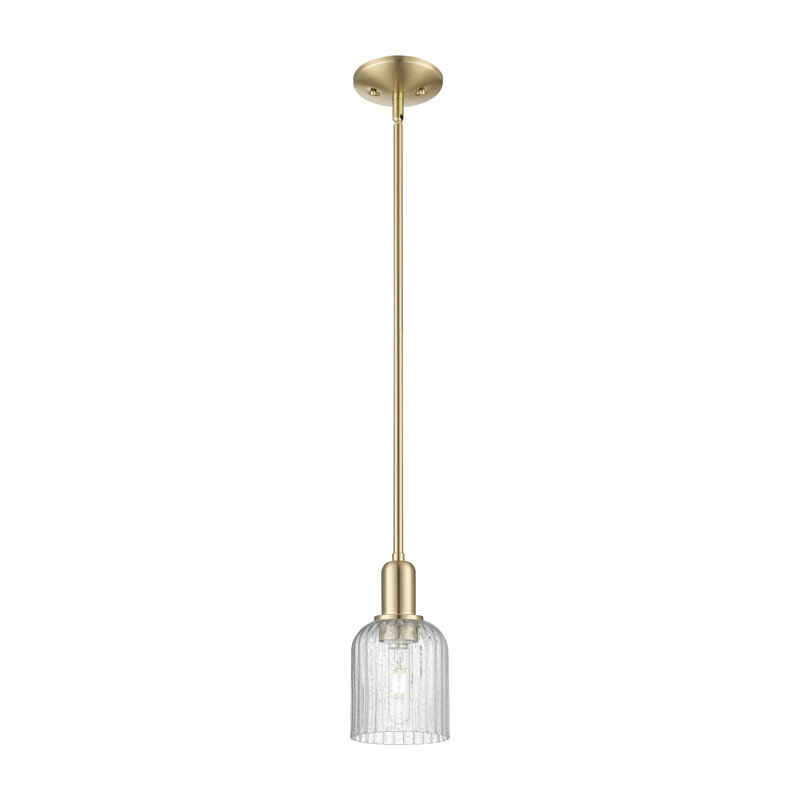 Downtown Urban - Voile de mariée - Mini-luminaire suspendu 1 tige, H 9,63 po x l 5 po x P 5 po, Grainé, Bronze champagne