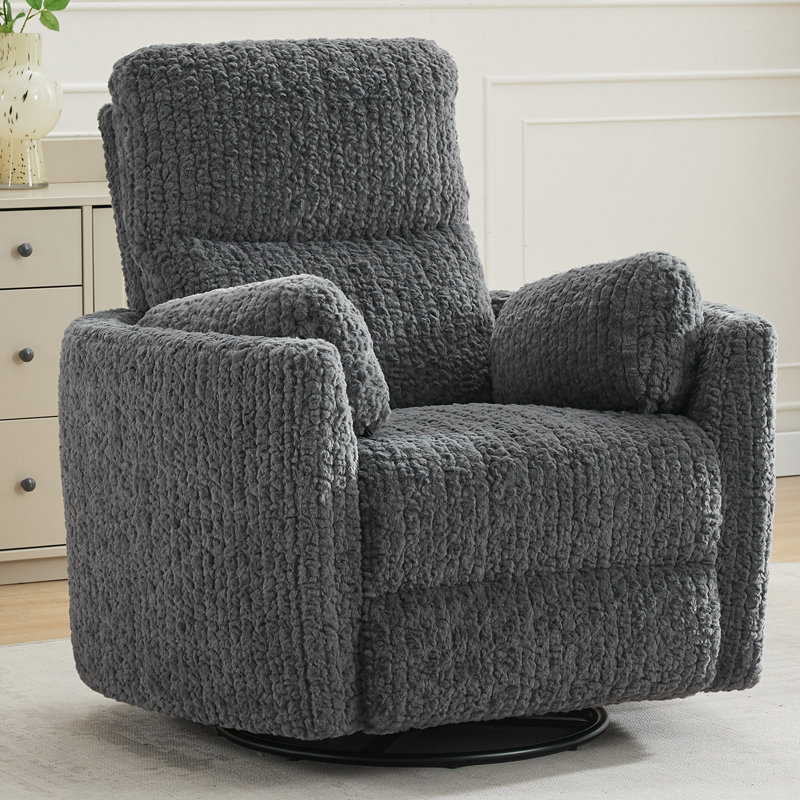 Fauteuil oscillant inclinable électrique avec ports USB et Type-C, fauteuil inclinable et pivotant rembourré pour le salon
