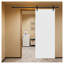 Haden Wood 28 in. x 84 in. Milk White MDF Double Modern Flat Panel Sliding Barn Door-130934388