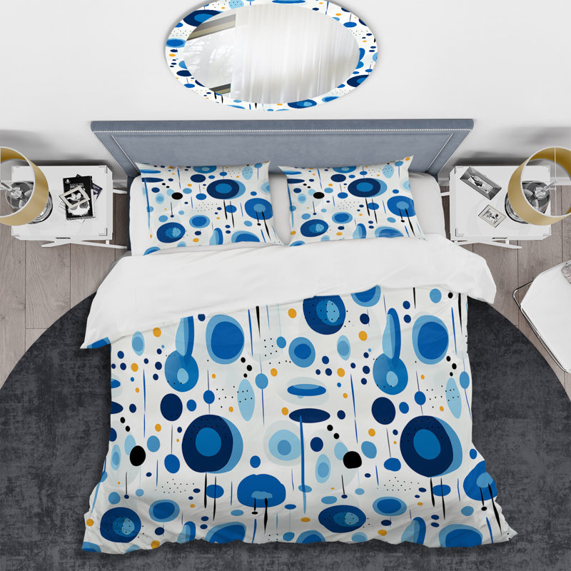Ensemble de housse de couette Joycee, Housse de couette pour grand lit et 2 taies décor