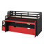 Lit mezzanine avec bureau coulissant, lit gigogne, tiroirs de rangement et marches Gaming & Workstation-1949247311