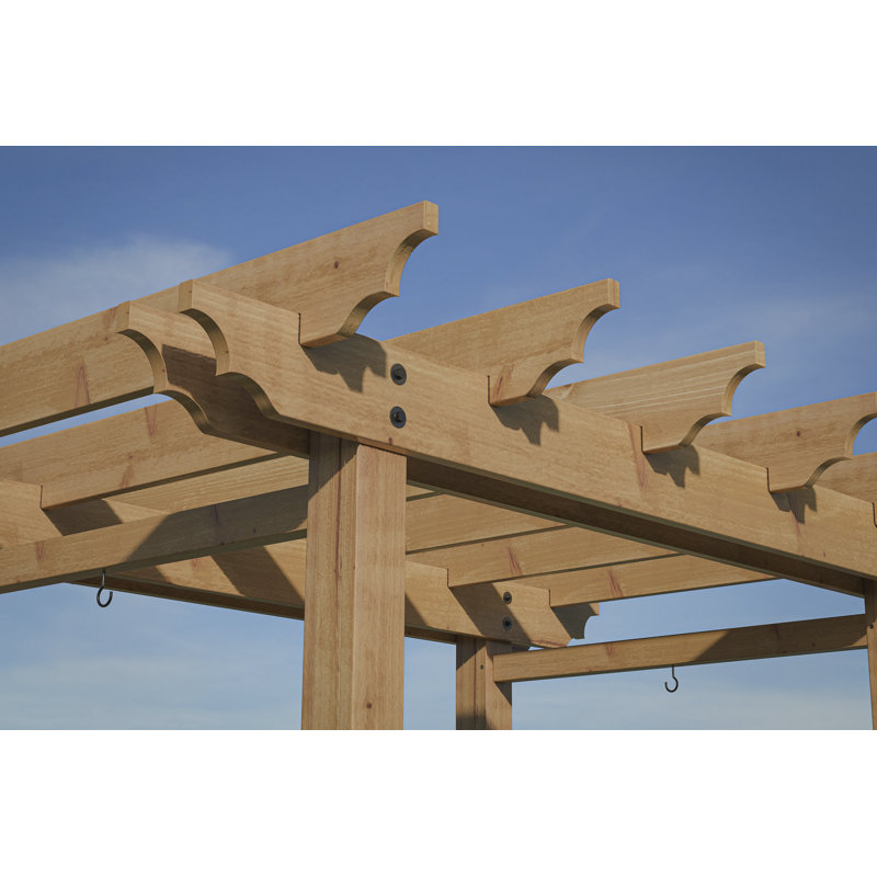 Springwood Golden Brown Cedar Wood Arbor with Flat Roof