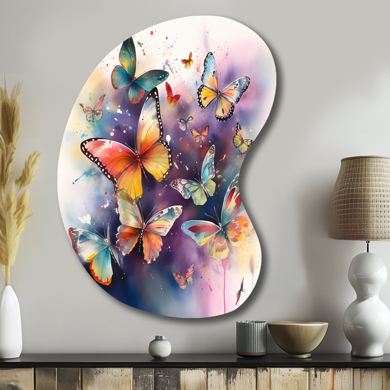 Mcnally - Décoration murale irrégulière en forme de flèche papillon, H 39 po x l 28 po