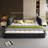King Size Bed Frame with Movable Headboard-795285575