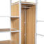 Lit mezzanine en métal avec poste de travail intégré, garde-robe, escalier de rangement et DEL-112705746