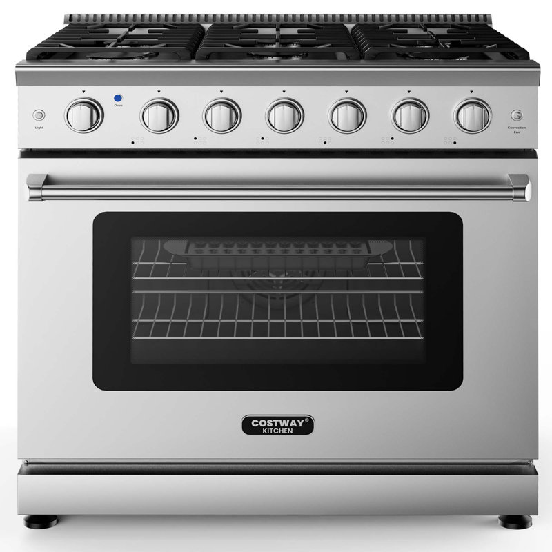 Cuisinière au gaz naturel autoportante à convection 36 po 6 pieds cubes Costway