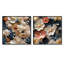 Rondeau - Ensemble de 2 collages carrés floraux-101865177-101865178