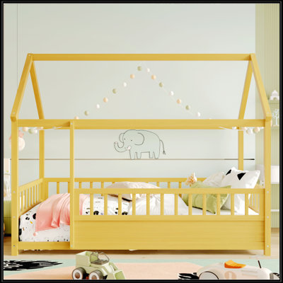 Lit simple en bois