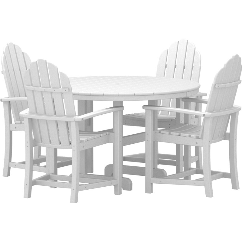 Ensemble repas 5 pièces POLYWOOD Classic Adirondack, Blanc