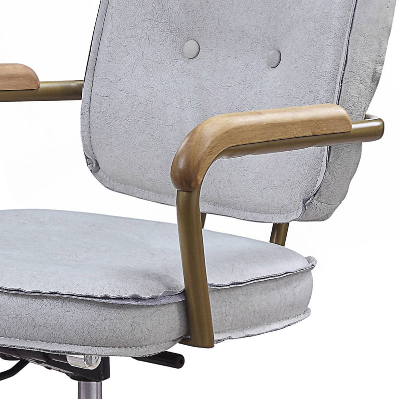 Chaise de bureau pivotante à 360 degrés, Blanc antique