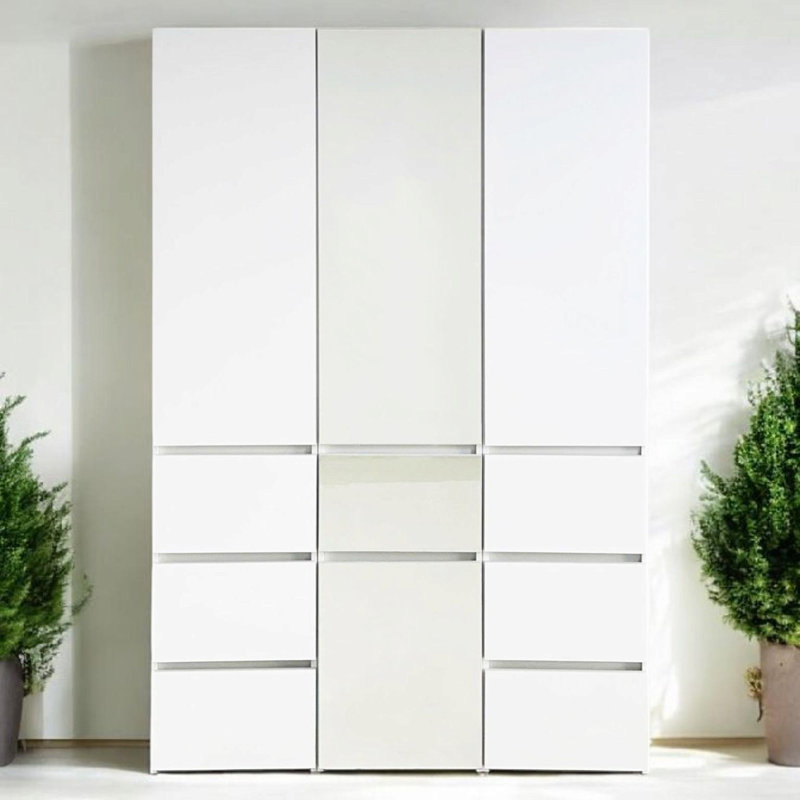 Modular Wood Closet System with Mirror