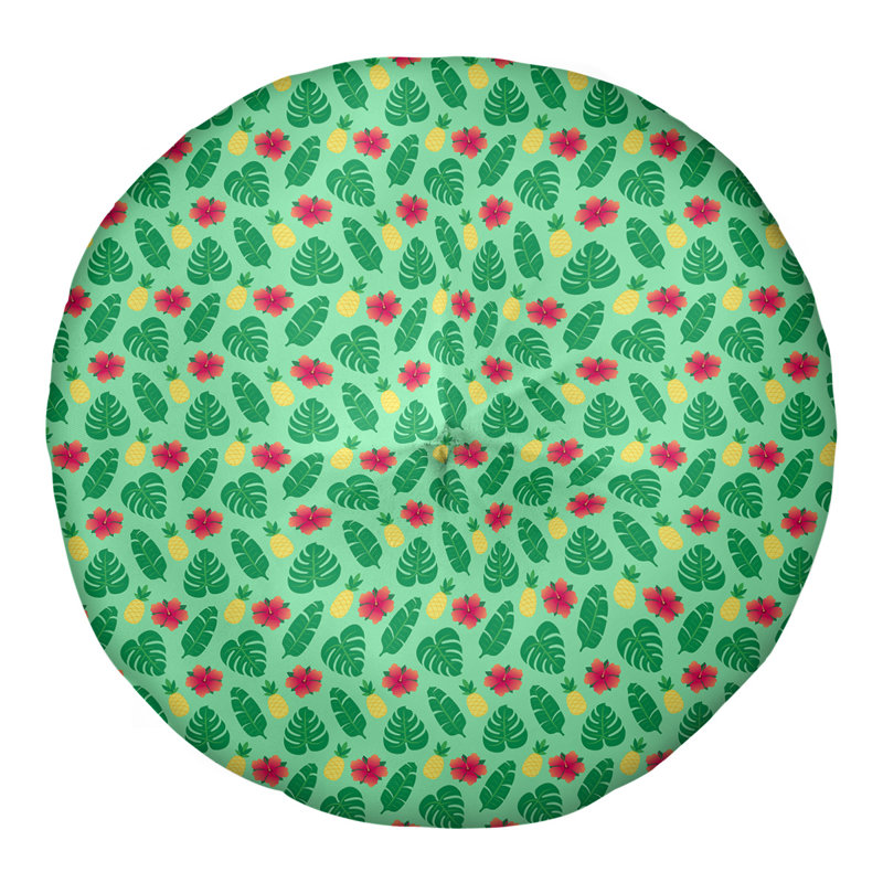 Coussin de sol touffeté rond Katelyn Elizabeth, 26 po x 26 po, Vert