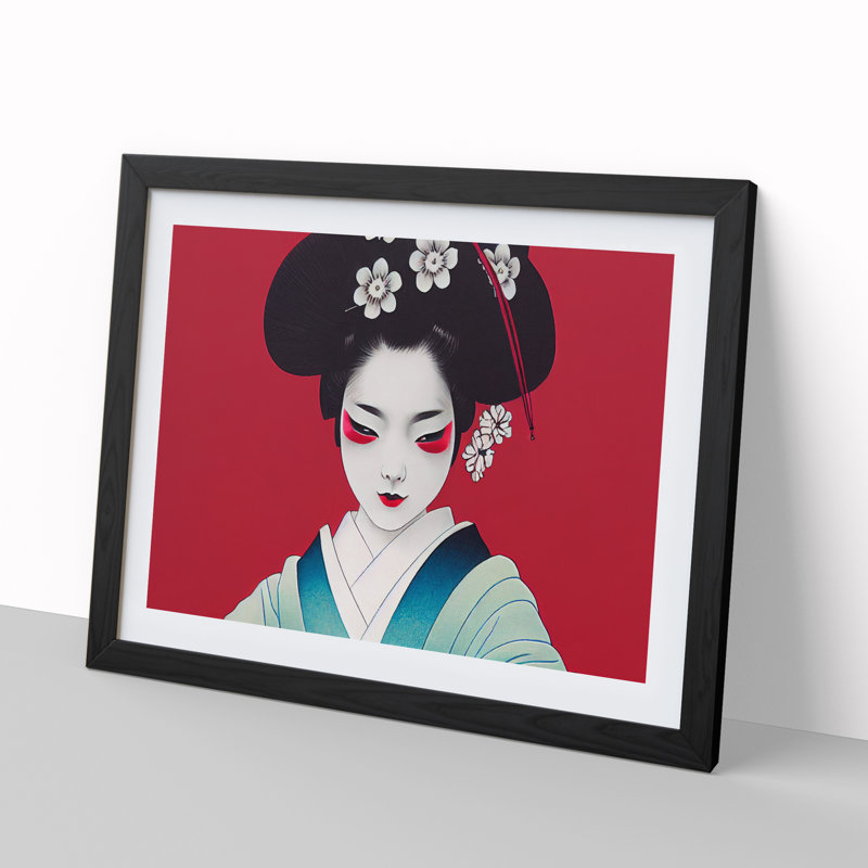 Magical Geisha - Framed Print, Black, 46cm H x 64cm W x 2cm D
