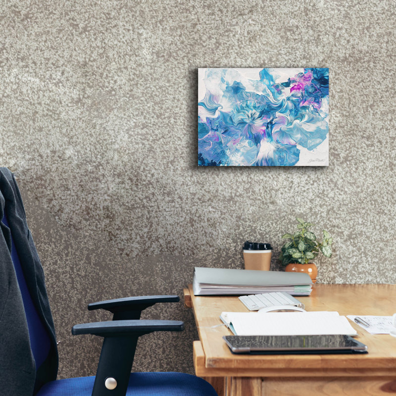  «Abstract Pouring Q» par Jean Plout, art mural sur toile, 16 po x 12 po, H 12 po x l 16 po
