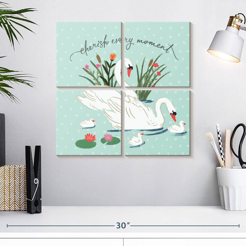Tergel Swan Lake IV - menthe, H 18 po x l 18 po