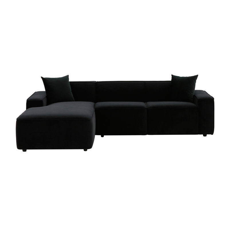 Aaleyah Sectional, Left Hand Facing, Black Linen
