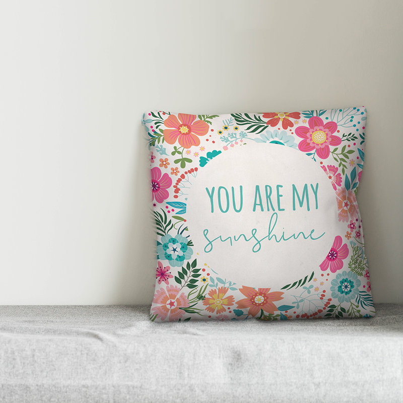 Coussin You You Are My Sunshine, 20 po X 20 po