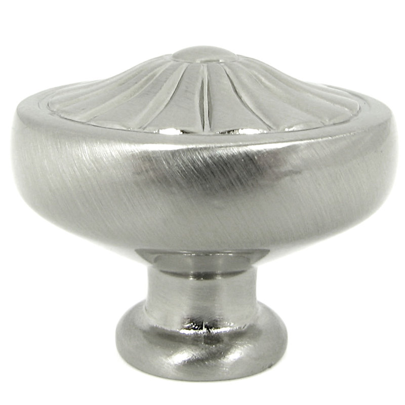 Darlington Round Satin Nickel Cabinet Knob with Mounting Hardware