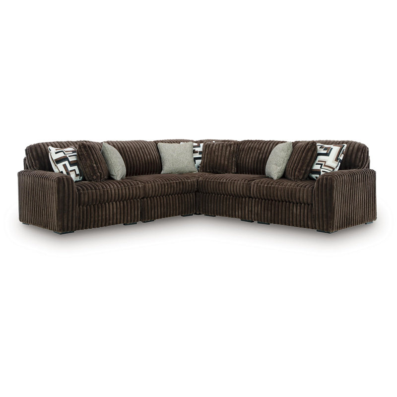 Irie 5-Piece Sectional, Brown Polyester