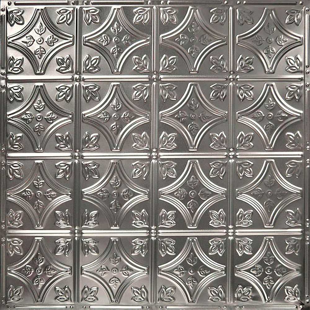 American Tin Cellings Pattern #3 24 x 24 inch Metal Tin Nail-Up Ceiling Tiles (Covers 20 sq. ft) (Set of 5) American Tin Ceilings Color: Unfinished