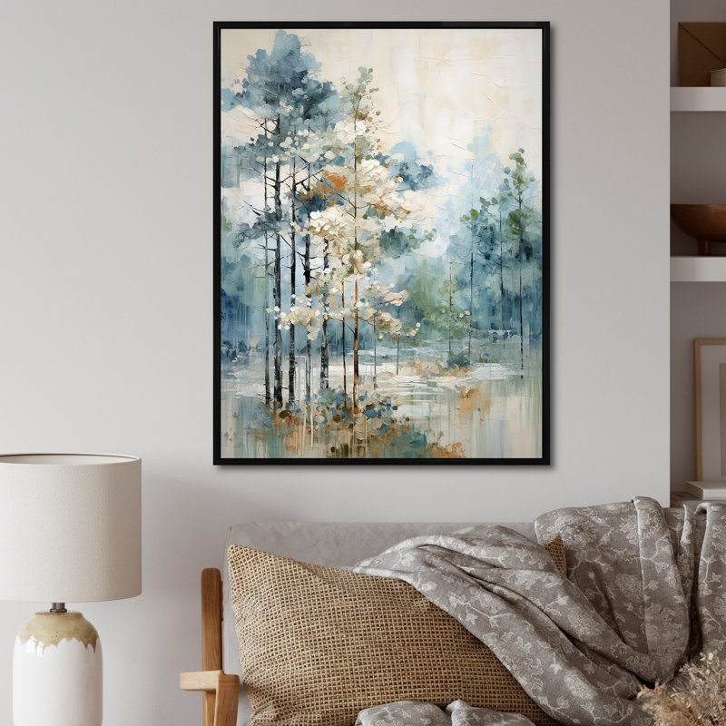 Pin, forêt enchantée II - Pin, art mural, H 44 po x l 34 po, Reproduction avec cadre flottant, Black
