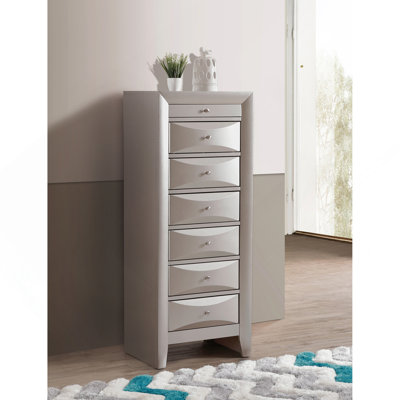 7 Drawer Lingerie Chest , Silver Champagne