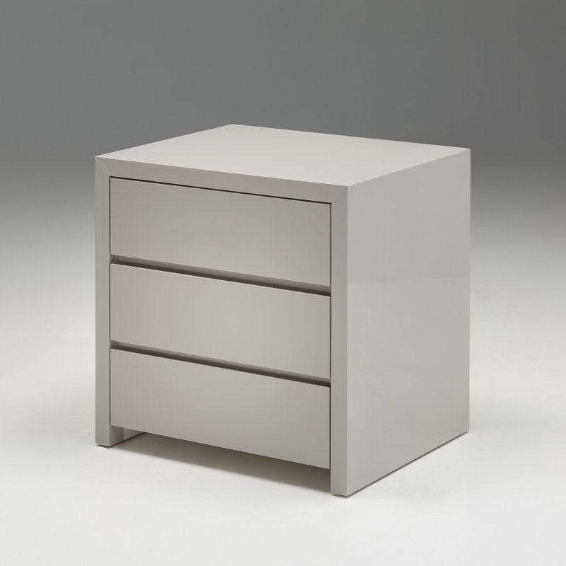 Blanche Nightstand, 24" H x 23" W x 20" D, High Gloss Stone