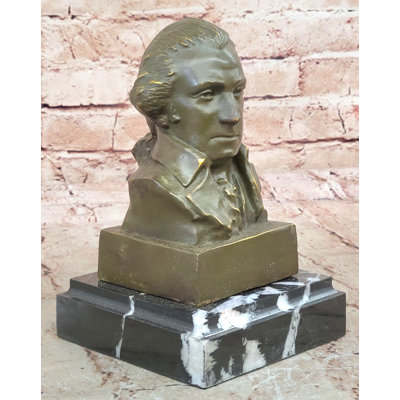 George Washington Bronze Bust Sculpture - American Revolutionary Historical Art
