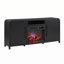 Meuble télé moderne incurvé Chantelle de 70 po avec foyer électrique intelligent Duraflame®, commande vocale et application Alexa, noir-128929306