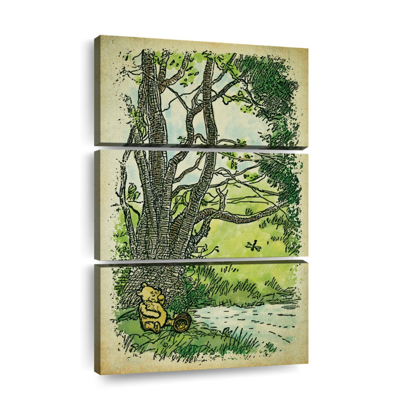 Ensemble de 3 pièces de Winnie l'ourson, H 38 po x l 24 po x P 1,25 po