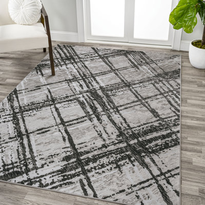 Blackmun Modern Abstract Black/Gray Rug
