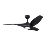 Visual Comfort Fan Topan Smart 52 LED Indoor Ceiling Fan with Threaded Downrod, Silver ABS blades and Handheld Remote