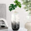 Vase de table en verre soufflé noir et blanc 13,5 po Galaxy-1590176975