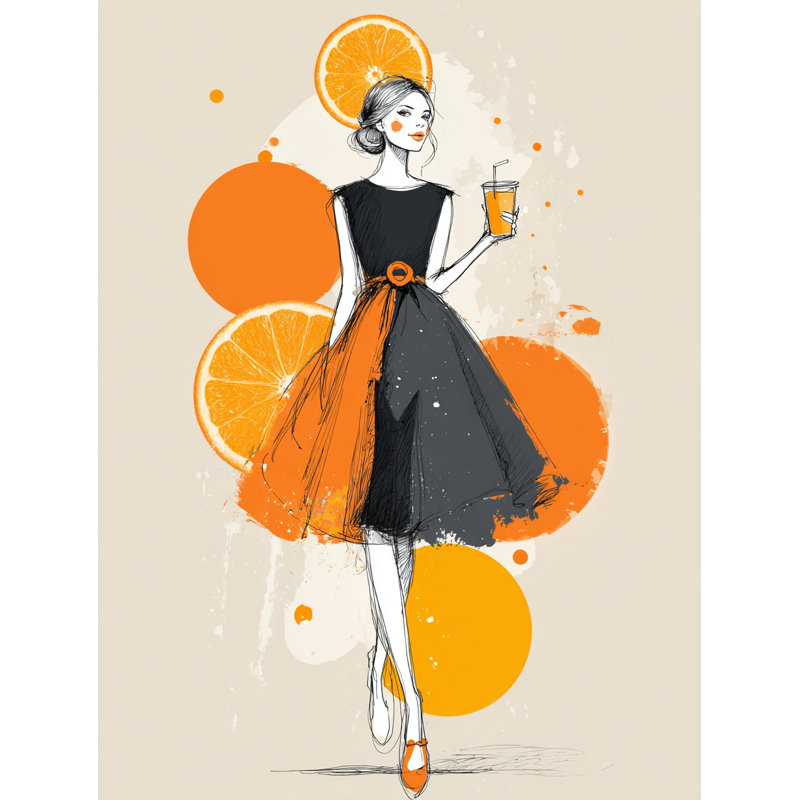 Orange Muse Wrapped Canvas Wall Art