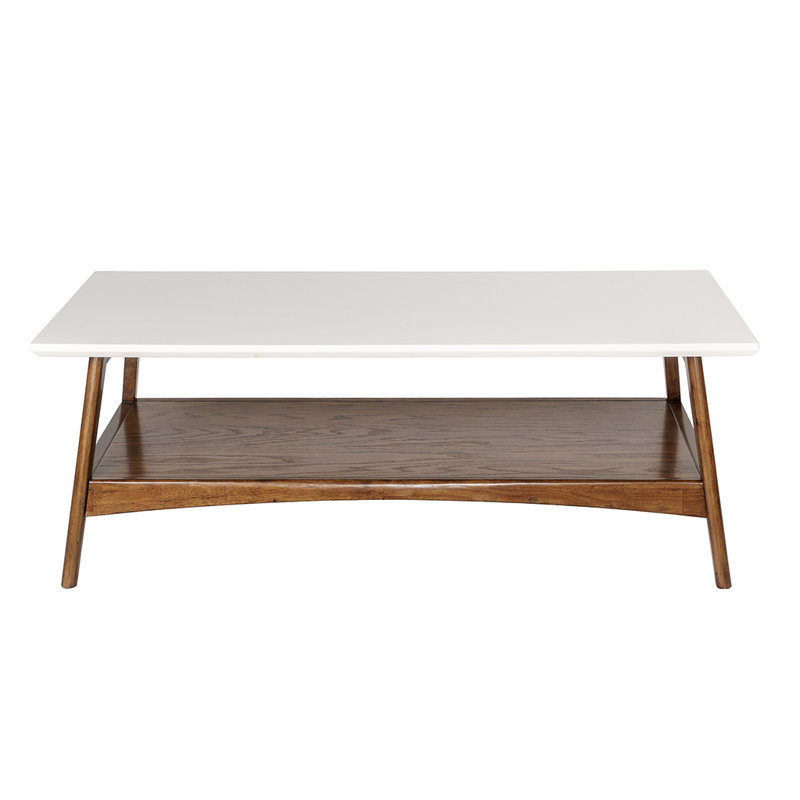Coffee Table Living Room Table, Off-White/Pecan