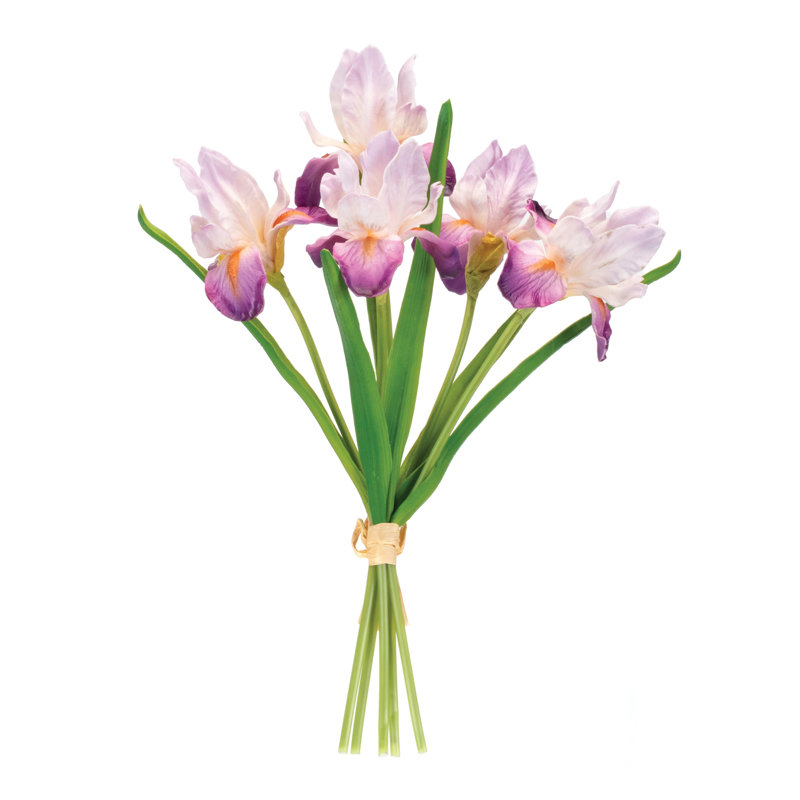 Ensemble de 2 fleurs mauves à motif d'iris mauve