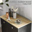 Buffet noir vieilli - Buffet avec comptoir en bois massif, 2 tiroirs, portes, tablette réglable pour le rangement de la cuisine