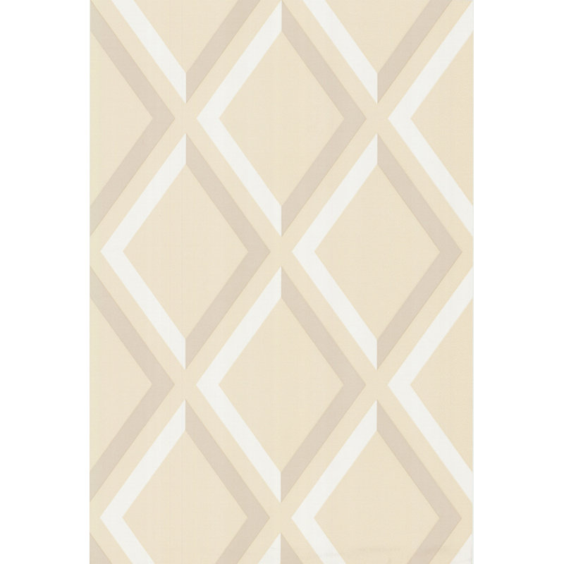 Pompeian Geometric Wallpaper Roll, Beige/White