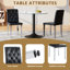 Tufted Dining Chairs 4 Pack, Black Pu Metal Modern Small Kitchen