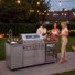 Îlot de cuisine modulaire en acier inoxydable de qualité marine Tatum, barbecue au gaz 85 000 BTU et réfrigérateur extérieur à porte vitrée