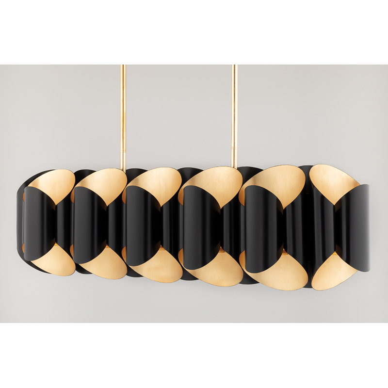 Banks 12 - Light Pendant, Gold Leaf/Black