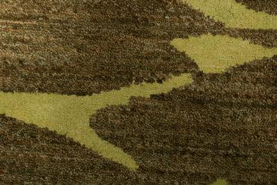 Handmade Cotton and Silk Abstract Area Rug