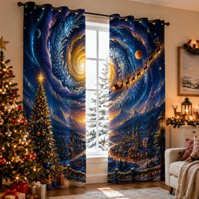 2Pcs Magical Christmas Village Scene